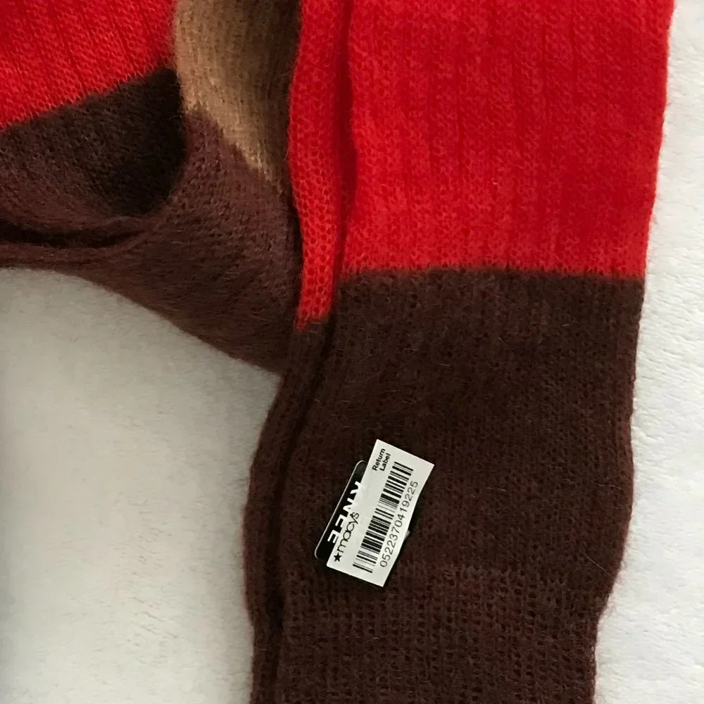 Mohair Over the Knee Colorblock Socks, Women Size O